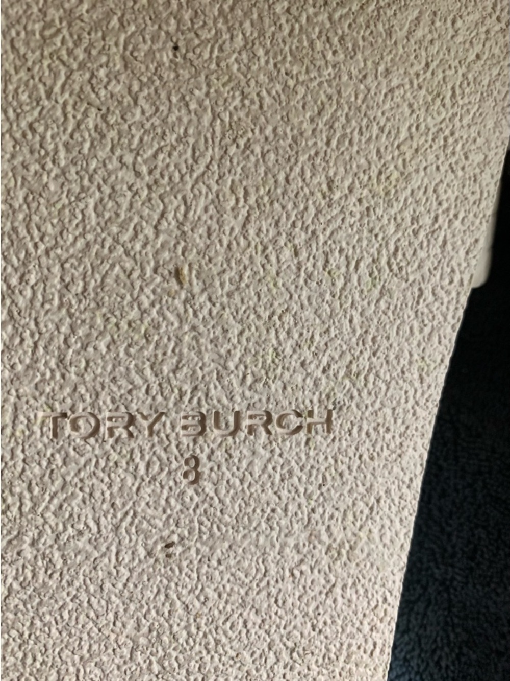 Tory Burch Beige Croc-Embossed Logo Slide Sandals Cream size 8 - Picture 5 of 5